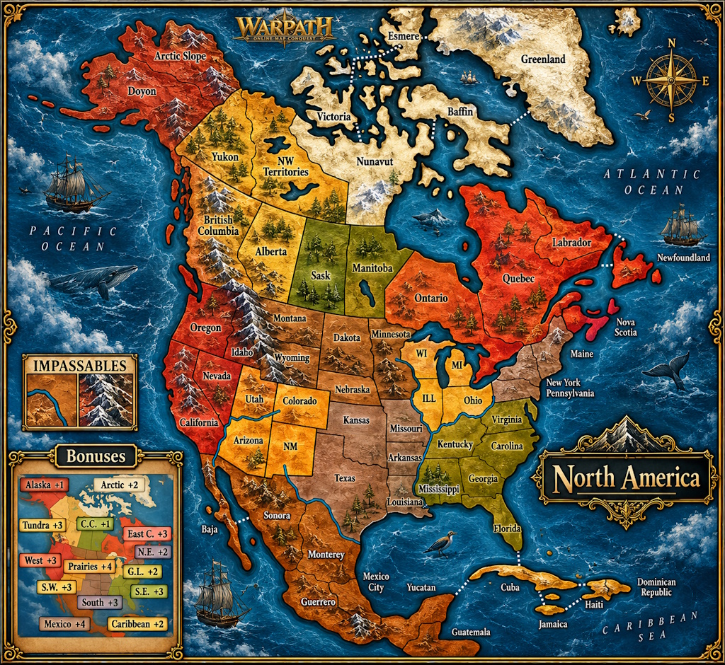 North America map